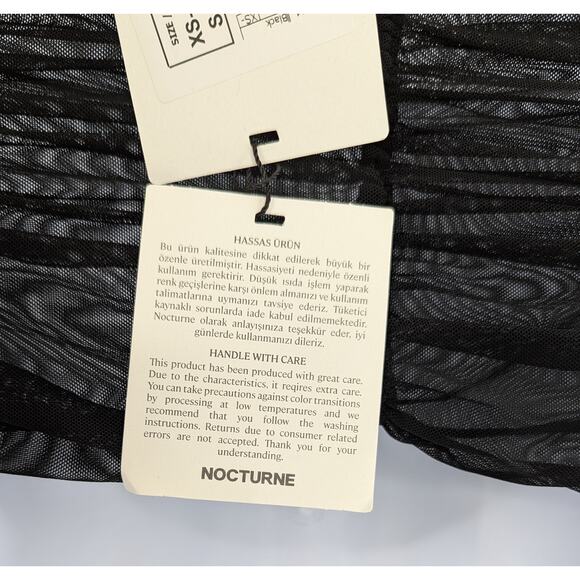 Black Strapless Bustier Corset Tulle Crop Top Nocturne - Picture 9 of 12